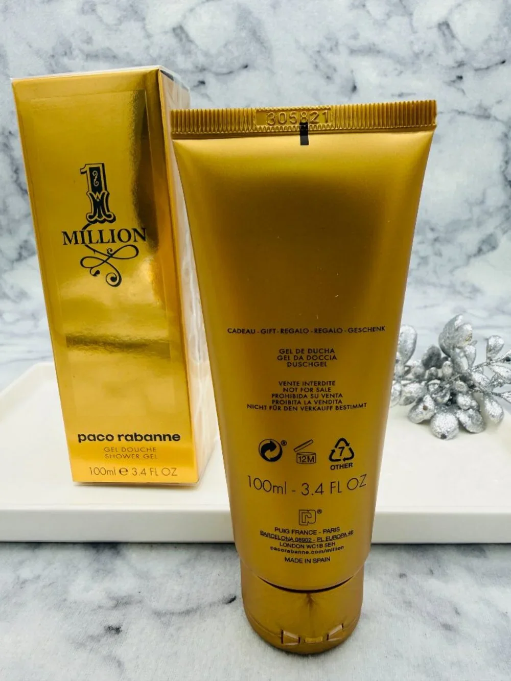 Paco Rabanne 1 Million Shower Gel,Oriental Spicy Tonka-Full100ml,3.4oz-BOXED-NEW